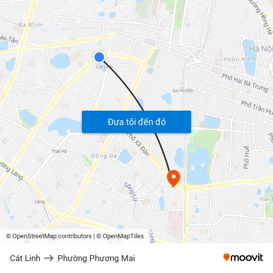 Cát Linh to Phường Phương Mai map