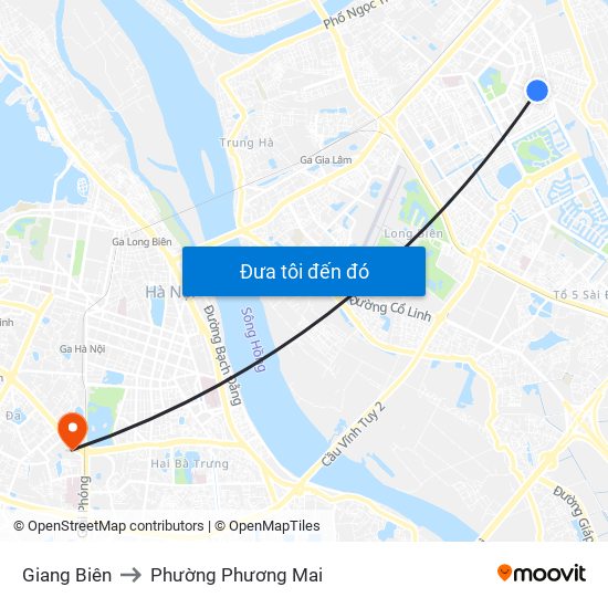 Giang Biên to Phường Phương Mai map