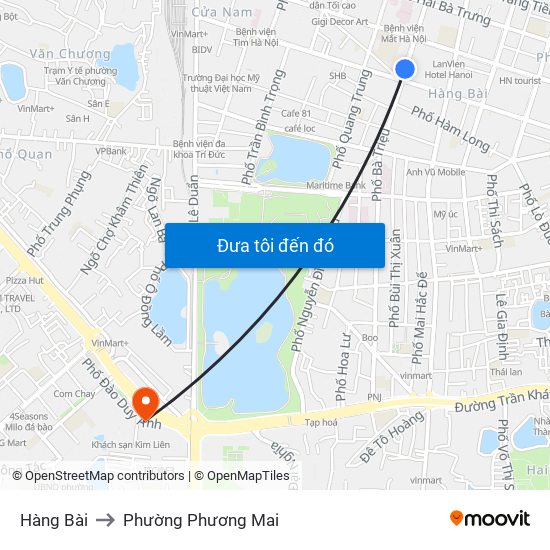 Hàng Bài to Phường Phương Mai map
