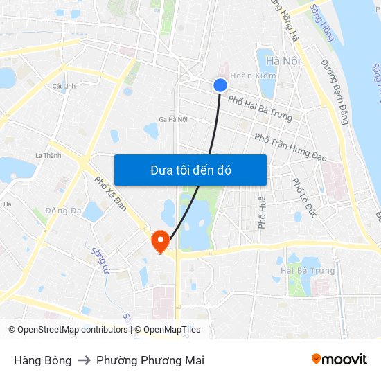 Hàng Bông to Phường Phương Mai map