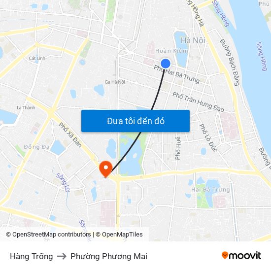 Hàng Trống to Phường Phương Mai map