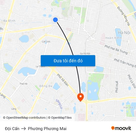 Đội Cấn to Phường Phương Mai map