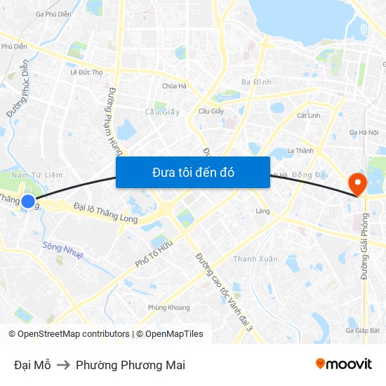 Đại Mỗ to Phường Phương Mai map