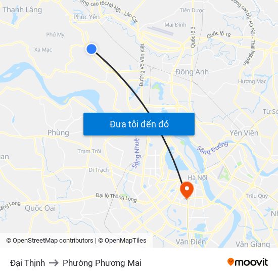 Đại Thịnh to Phường Phương Mai map