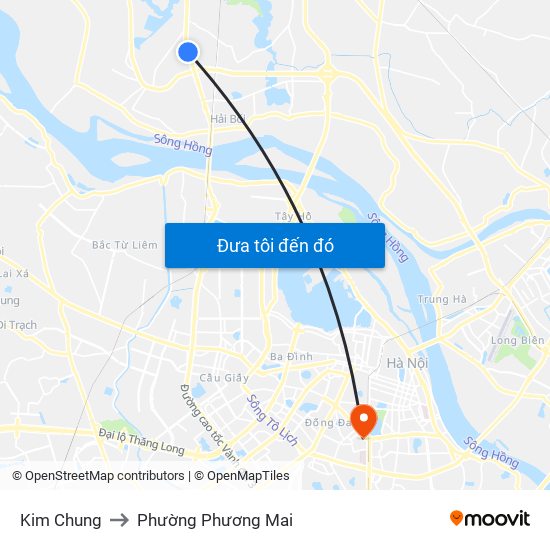 Kim Chung to Phường Phương Mai map