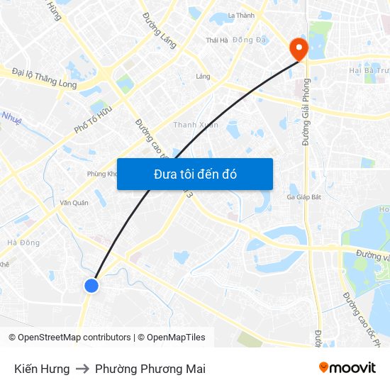 Kiến Hưng to Phường Phương Mai map