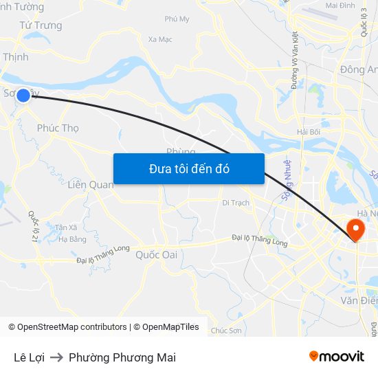 Lê Lợi to Phường Phương Mai map