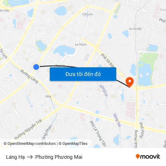 Láng Hạ to Phường Phương Mai map