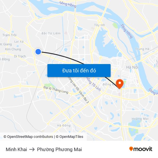 Minh Khai to Phường Phương Mai map