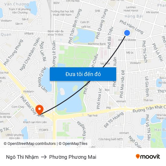 Ngô Thì Nhậm to Phường Phương Mai map