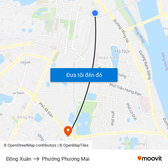 Đồng Xuân to Phường Phương Mai map