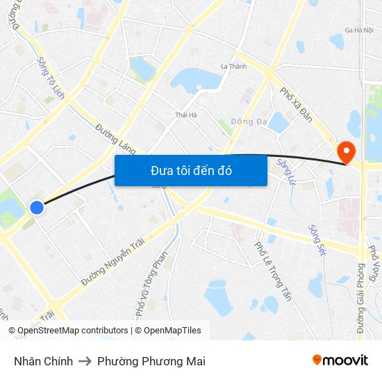 Nhân Chính to Phường Phương Mai map