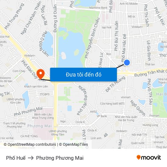 Phố Huế to Phường Phương Mai map