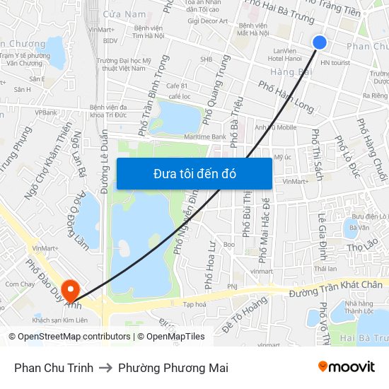 Phan Chu Trinh to Phường Phương Mai map