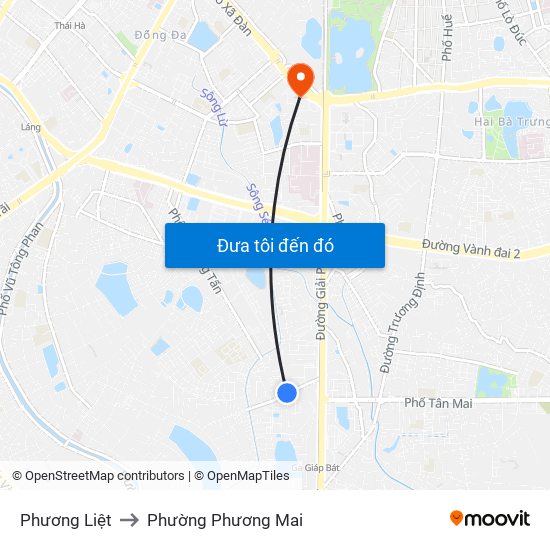 Phương Liệt to Phường Phương Mai map