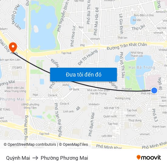 Quỳnh Mai to Phường Phương Mai map