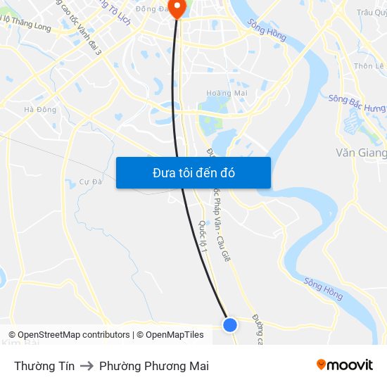 Thường Tín to Phường Phương Mai map