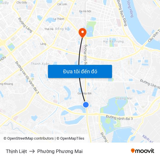 Thịnh Liệt to Phường Phương Mai map