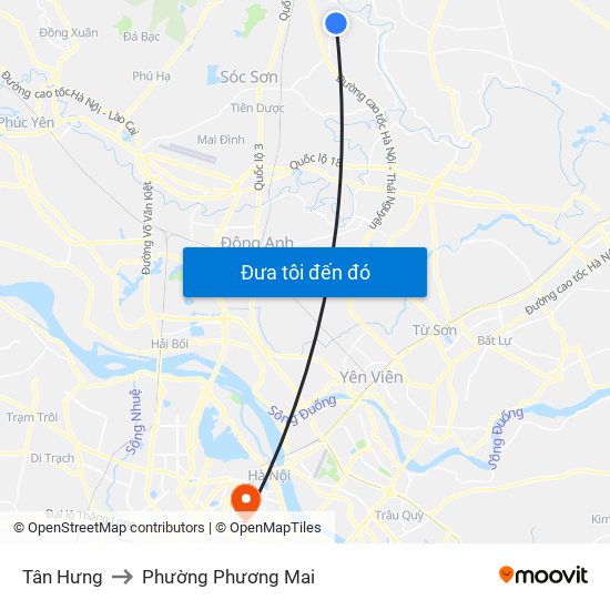Tân Hưng to Phường Phương Mai map