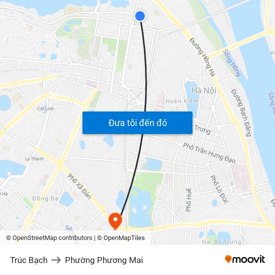 Trúc Bạch to Phường Phương Mai map