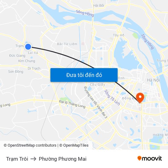 Trạm Trôi to Phường Phương Mai map