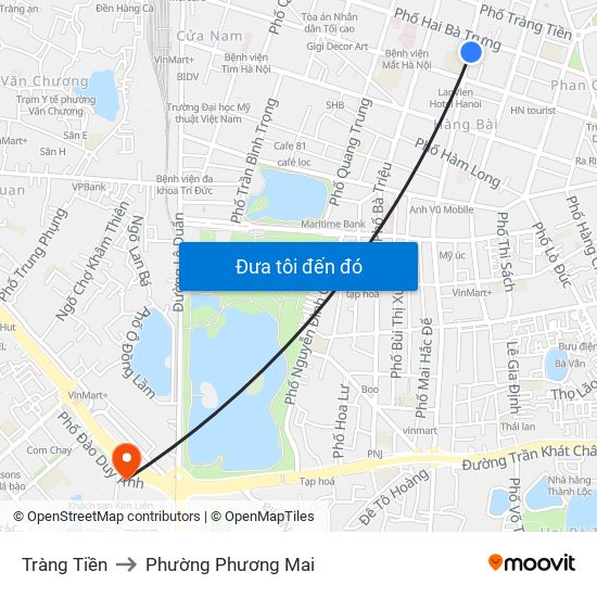 Tràng Tiền to Phường Phương Mai map