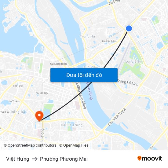 Việt Hưng to Phường Phương Mai map