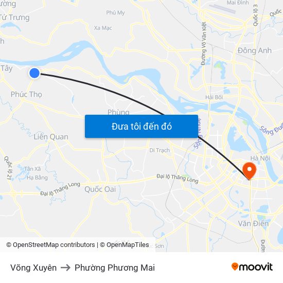 Võng Xuyên to Phường Phương Mai map