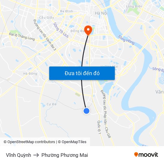 Vĩnh Quỳnh to Phường Phương Mai map