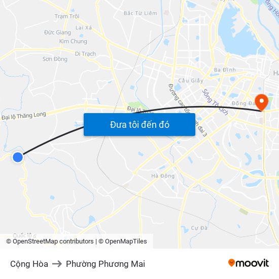 Cộng Hòa to Phường Phương Mai map