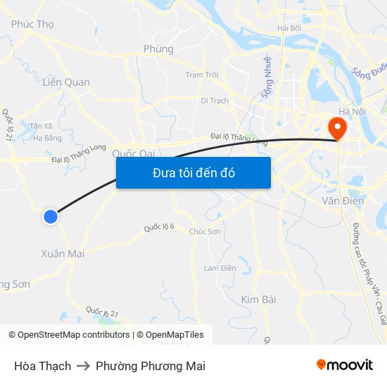 Hòa Thạch to Phường Phương Mai map