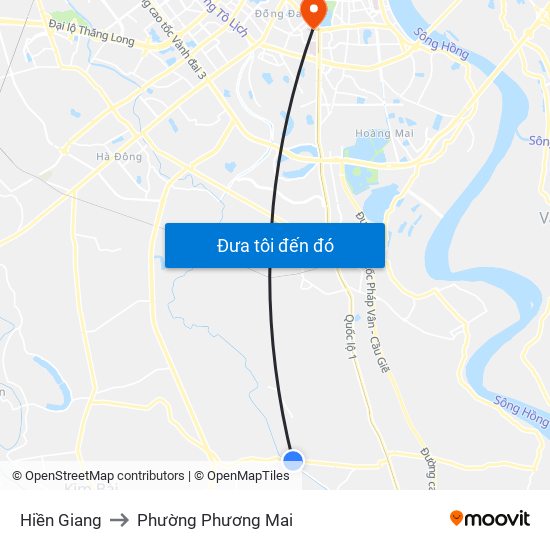 Hiền Giang to Phường Phương Mai map