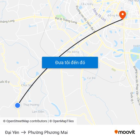 Đại Yên to Phường Phương Mai map