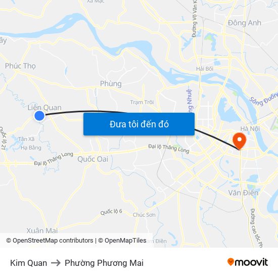 Kim Quan to Phường Phương Mai map