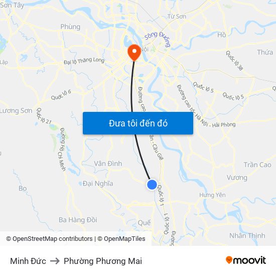 Minh Đức to Phường Phương Mai map