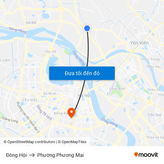 Đông Hội to Phường Phương Mai map