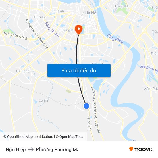 Ngũ Hiệp to Phường Phương Mai map