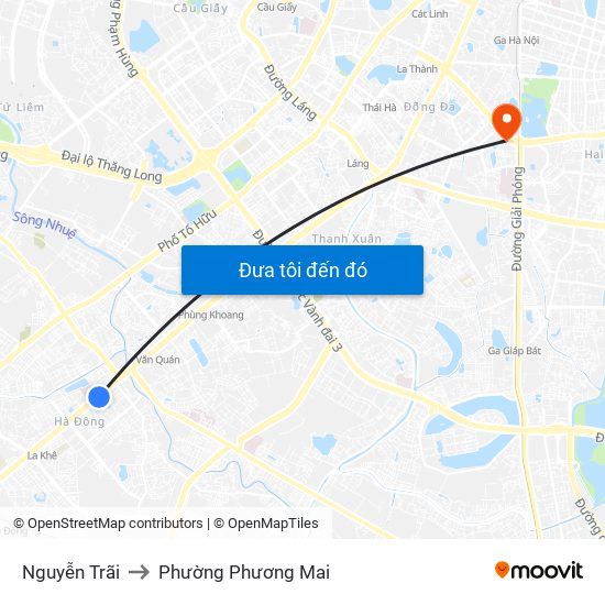 Nguyễn Trãi to Phường Phương Mai map