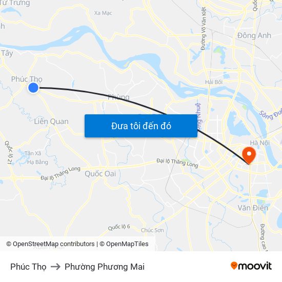 Phúc Thọ to Phường Phương Mai map