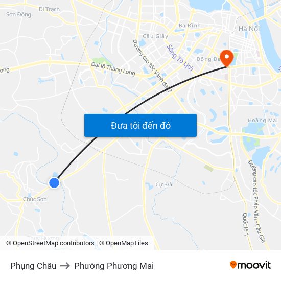 Phụng Châu to Phường Phương Mai map