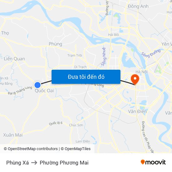 Phùng Xá to Phường Phương Mai map