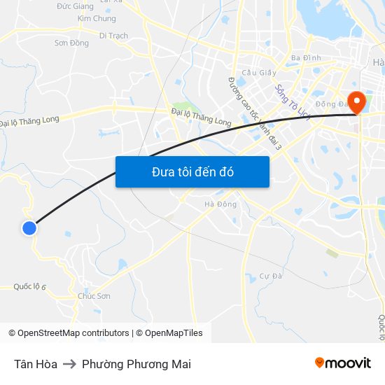 Tân Hòa to Phường Phương Mai map