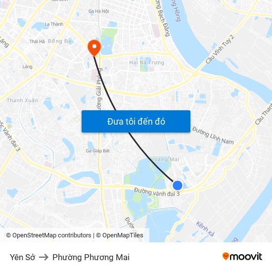 Yên Sở to Phường Phương Mai map