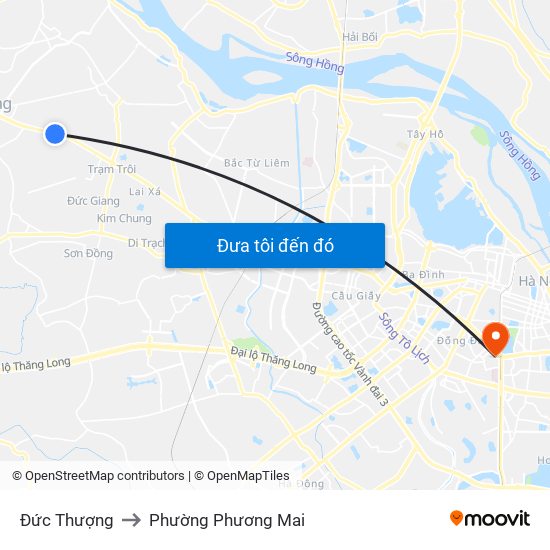 Đức Thượng to Phường Phương Mai map