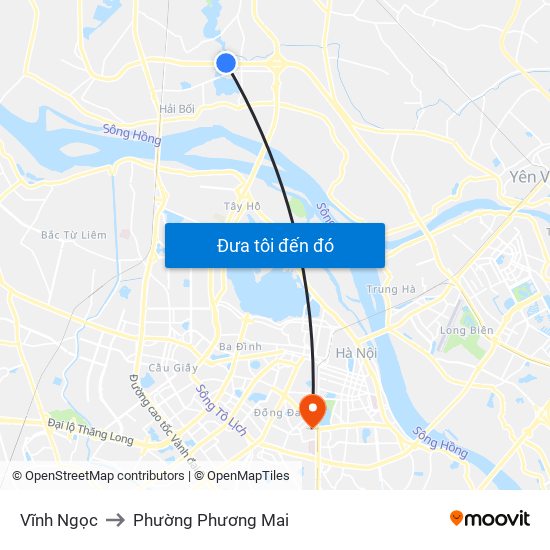 Vĩnh Ngọc to Phường Phương Mai map