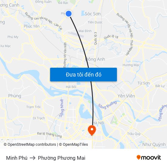 Minh Phú to Phường Phương Mai map