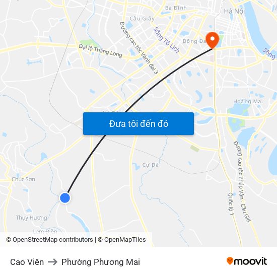 Cao Viên to Phường Phương Mai map