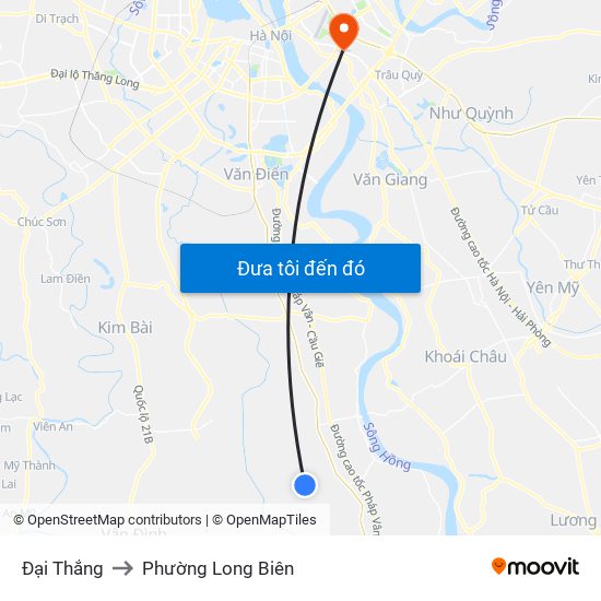 Đại Thắng to Phường Long Biên map