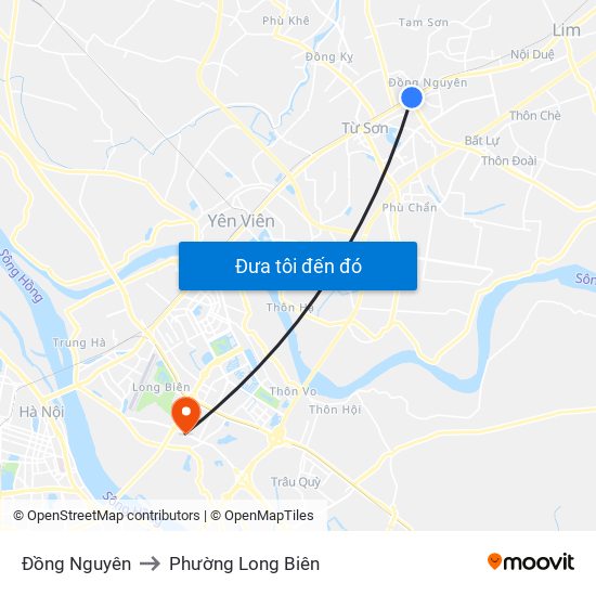 Đồng Nguyên to Phường Long Biên map