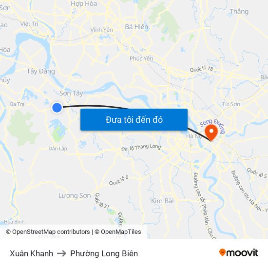 Xuân Khanh to Phường Long Biên map